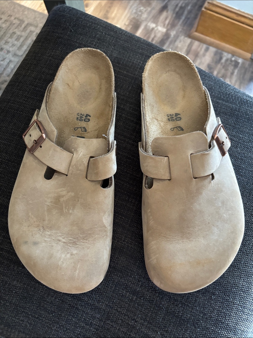 Birkenstock Beige Tan Boston Clogs